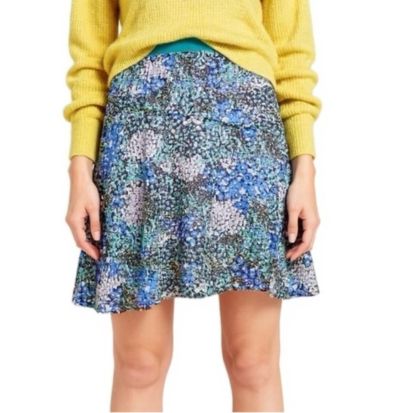 Anthropologie Maeve Cottage Floral Abstract Chiffon Skirt Women’s Sz L NWT $99 - Picture 2 of 14